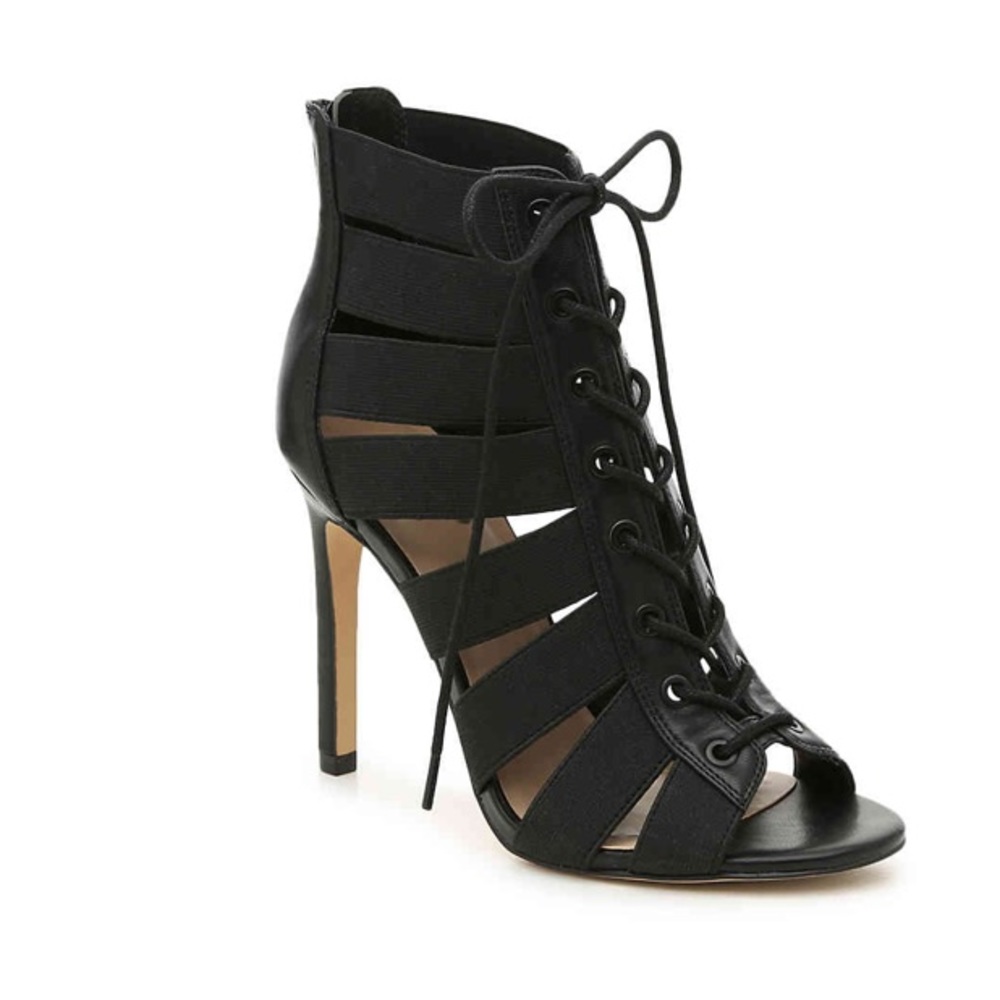 Brand new, NBW, black mix no. 6 lace up heels